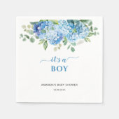 Serviette En Papier Blue Hydrangea C'est un Baby shower garçon (Devant)