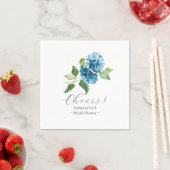 Serviette En Papier Blue Hydrangea Cocktail Napkins (En situation)