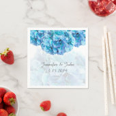 Serviette En Papier Blue Hydrangea Collection Mariage Napkins (En situation)
