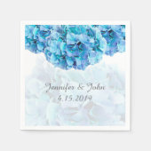 Serviette En Papier Blue Hydrangea Collection Mariage Napkins (Devant)