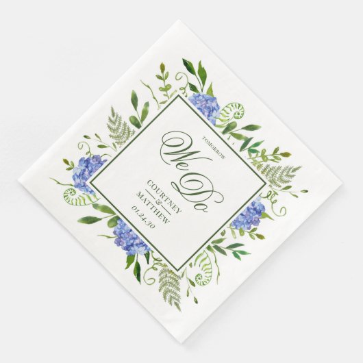 Serviette En Papier Blue Hydrangea Demain Nous Faisons (Coin)