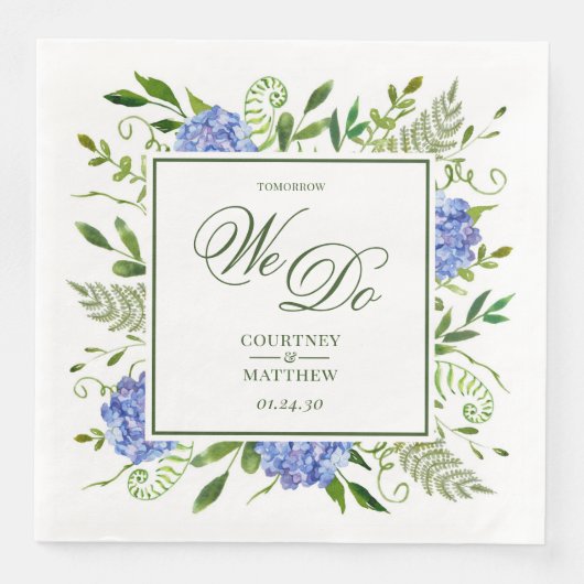 Serviette En Papier Blue Hydrangea Demain Nous Faisons (Devant)