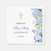 Serviette En Papier Blue Hydrangea First Communion (Devant)