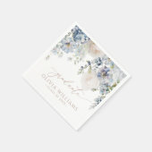 Serviette En Papier Blue Hydrangea Fleurs de Graduation Party Napkins (Coin)