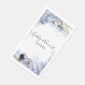 Serviette En Papier Blue Hydrangea Fleurs Mariage d'aquarelle (Coin)