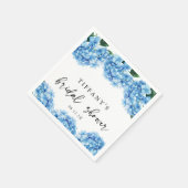 Serviette En Papier Blue Hydrangea Floral Fête des mariées Affiche de (Coin)