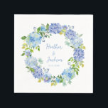Serviette En Papier Blue Hydrangea Floral Wedding Paper Napkin<br><div class="desc">Blue Hydrangea Floral Wedding Paper Napkin for your wedding day!</div>