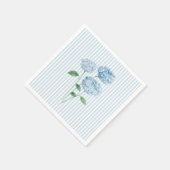 Serviette En Papier Blue Hydrangea Flower Custom Wedding Blue Stripe (Coin)