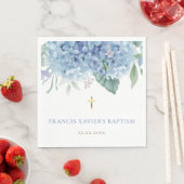 Serviette En Papier blue Hydrangea flowers Baptism (En situation)