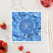 Serviette En Papier Blue Hydrangea Mariage papier initial Naples (En situation)