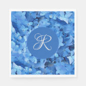 Serviette En Papier Blue Hydrangea Mariage papier initial Naples (Devant)