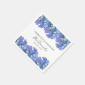 Serviette En Papier Blue Hydrangea Petals Mariages Noms personnalisés (Coin)