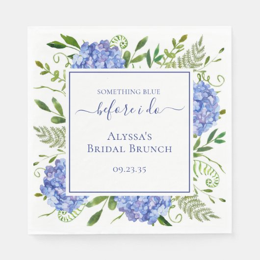 Serviette En Papier Blue Hydrangea Something Blue Before I Do (Devant)