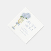 Serviette En Papier Blue Hydrangea Tying the Knot Personalized (Coin)