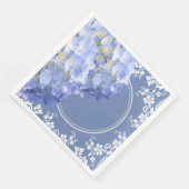 Serviette En Papier Blue Hydrangea White Lace Party Mariage Réception (Coin)