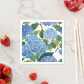 Serviette En Papier Blue Hydrangeas | Beau Floral Bush (En situation)