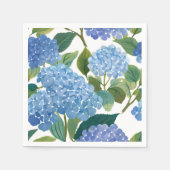Serviette En Papier Blue Hydrangeas | Beau Floral Bush (Devant)