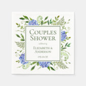 Serviette En Papier Blue Hydrangeas Couples Douche (Devant)