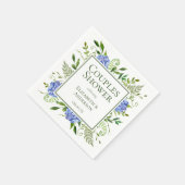 Serviette En Papier Blue Hydrangeas Couples Douche (Coin)