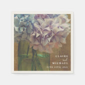 Serviette En Papier Blue Hydrangeas Mason Jar Mariage (Devant)