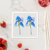 Serviette En Papier Blue iris fleuris art maison (En situation)