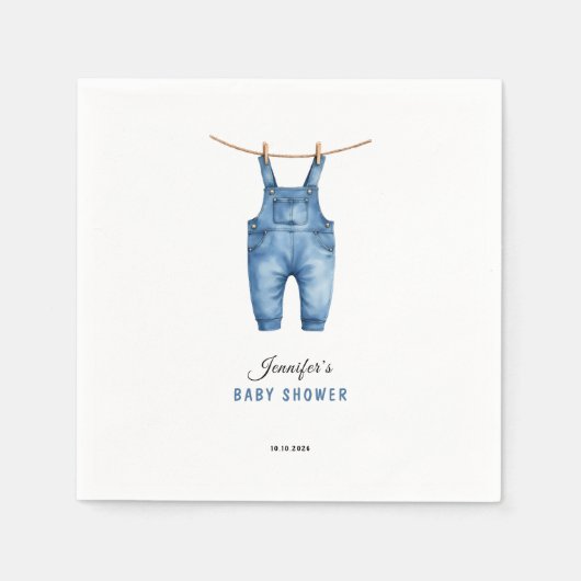 Serviette En Papier Blue Jean Baby Shower - Denim Theme (Devant)