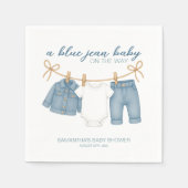 Serviette En Papier Blue Jean Baby sur le chemin Baby shower (Devant)