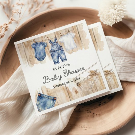 Serviette En Papier Blue Jean Denim