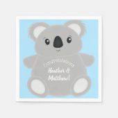 Serviette En Papier Blue Koala Bear Baby shower (Devant)