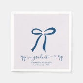 Serviette En Papier Blue Lavender Bow Graduation Party (Devant)