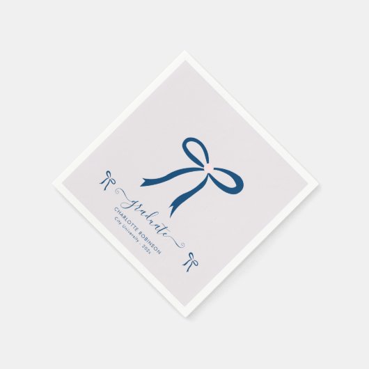 Serviette En Papier Blue Lavender Bow Graduation Party (Coin)