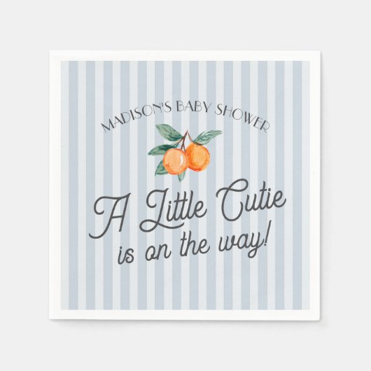 Serviette En Papier Blue Little Cutie Sur Le Chemin Baby shower Citrus (Devant)