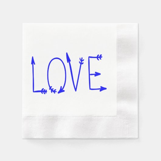 Serviette En Papier Blue Love Flèches de mariage (Devant)