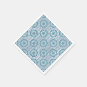 Serviette En Papier Blue mandala pattern on striped background (Coin)