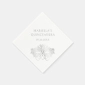 Serviette En Papier Blue Masquerade Mask Elegant Quinceanera (Coin)