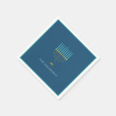 Serviette En Papier Blue Menorah Hanukkah Celebration Personalized (Coin)