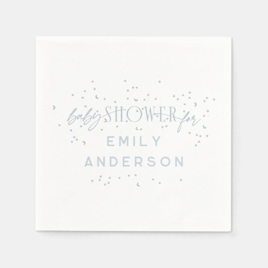Serviette En Papier Blue Modern Arc en ciel et étoiles Baby shower bla (Devant)