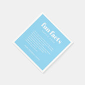 Serviette En Papier Blue Modern Minimal Fun Facts Anniversaire Année (Coin)