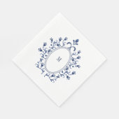 Serviette En Papier Blue Monogram (Coin)