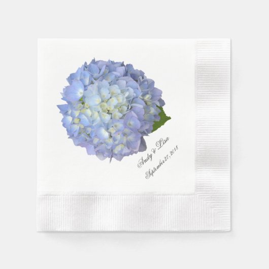 Serviette En Papier Blue Moon Hydrangea Mariage personnalisé (Devant)