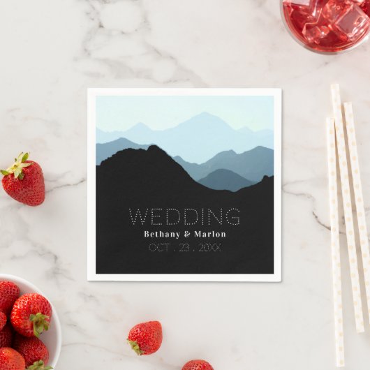 Serviette En Papier Blue Mountain Range, Mariage rustique (En situation)