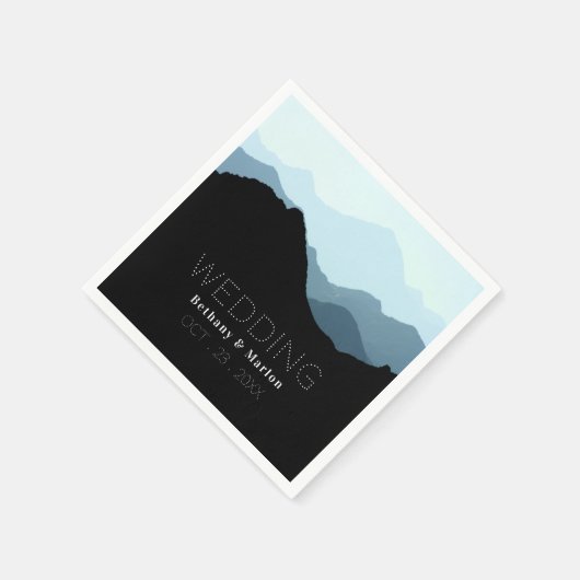 Serviette En Papier Blue Mountain Range, Mariage rustique (Coin)