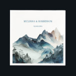 Serviette En Papier Blue Mountains Rustic Mariage<br><div class="desc">Collection rustique Blue Mountains. Suite complète disponible ici https://www.zazzle.com/collections/blue_watercolor_mountains-119930444621335812</div>