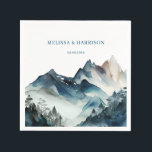 Serviette En Papier Blue Mountains Rustic Mariage<br><div class="desc">Collection rustique Blue Mountains. Suite complète disponible ici https://www.zazzle.com/collections/blue_watercolor_mountains-119930444621335812</div>