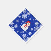Serviette En Papier Blue noël Snowman Snowflakes (Coin)