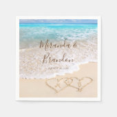 Serviette En Papier Blue Ocean Waves Plage tropicale Mariage (Devant)