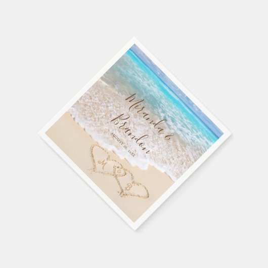 Serviette En Papier Blue Ocean Waves Plage tropicale Mariage (Coin)
