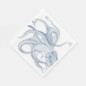 Serviette En Papier Blue Octopus Cephalopode Kraken Ink (Coin)