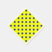 Serviette En Papier Blue On Yellow Polka Dots Pattern Design  (Coin)