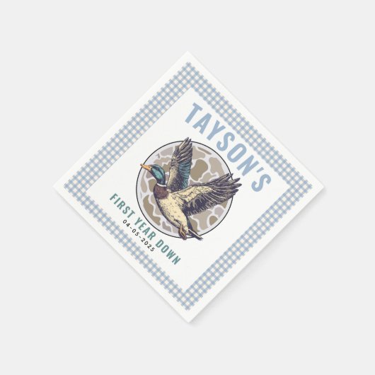 Serviette En Papier Blue One Lucky Duck 1st Birthday Party Cute Rubber (Coin)